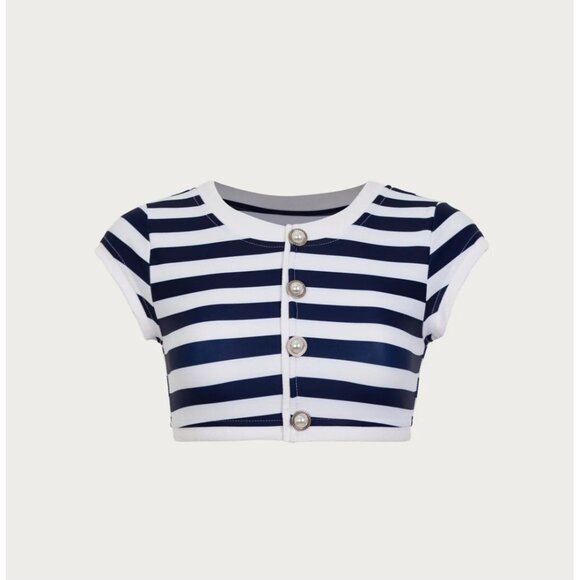 Same Other - SAME Los Angeles Top  Swim Womens The Grace Striped Size Xsmall